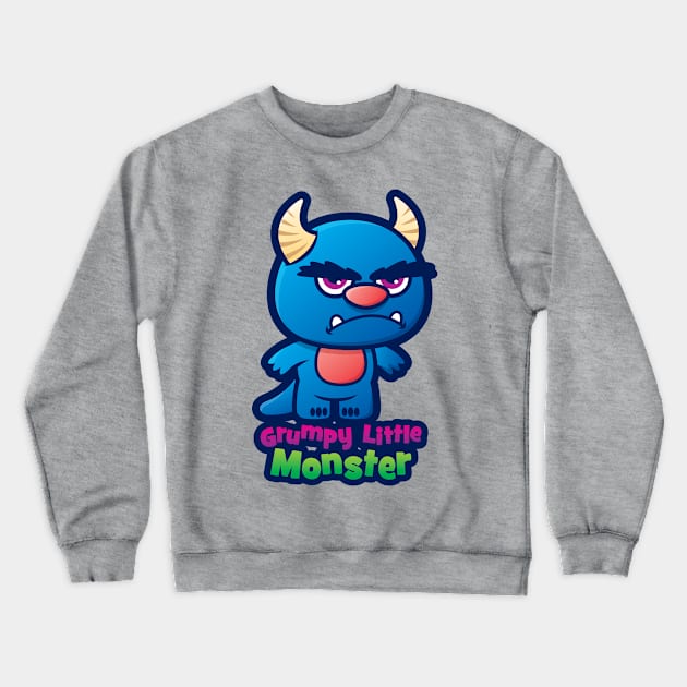 Grumpy Little Monster Crewneck Sweatshirt by avertodesign